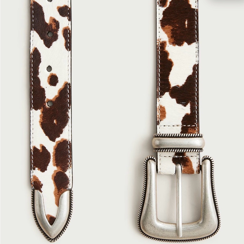 J. Crew Animal Print Belt with Silver Buckle - Picture 2 of 3